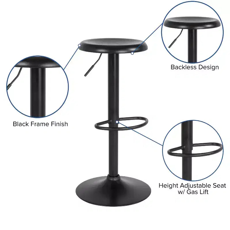 Tabouret de bar rétro réglable en hauteur