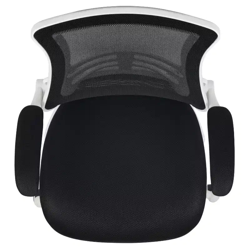 Chaise de bureau ergonomique pivotante en maille à dossier mi-haut avec accoudoirs relevables