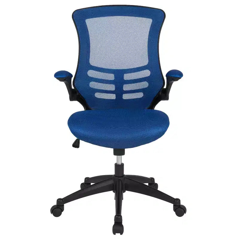Chaise de bureau ergonomique pivotante en maille à dossier mi-haut avec accoudoirs relevables