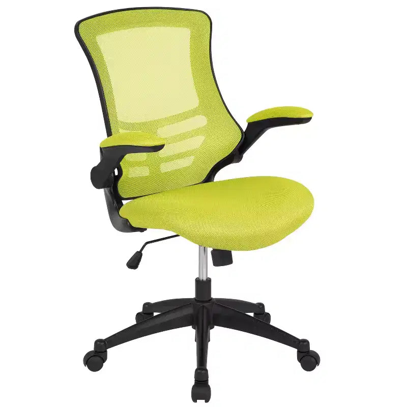 Chaise de bureau ergonomique pivotante en maille à dossier mi-haut avec accoudoirs relevables