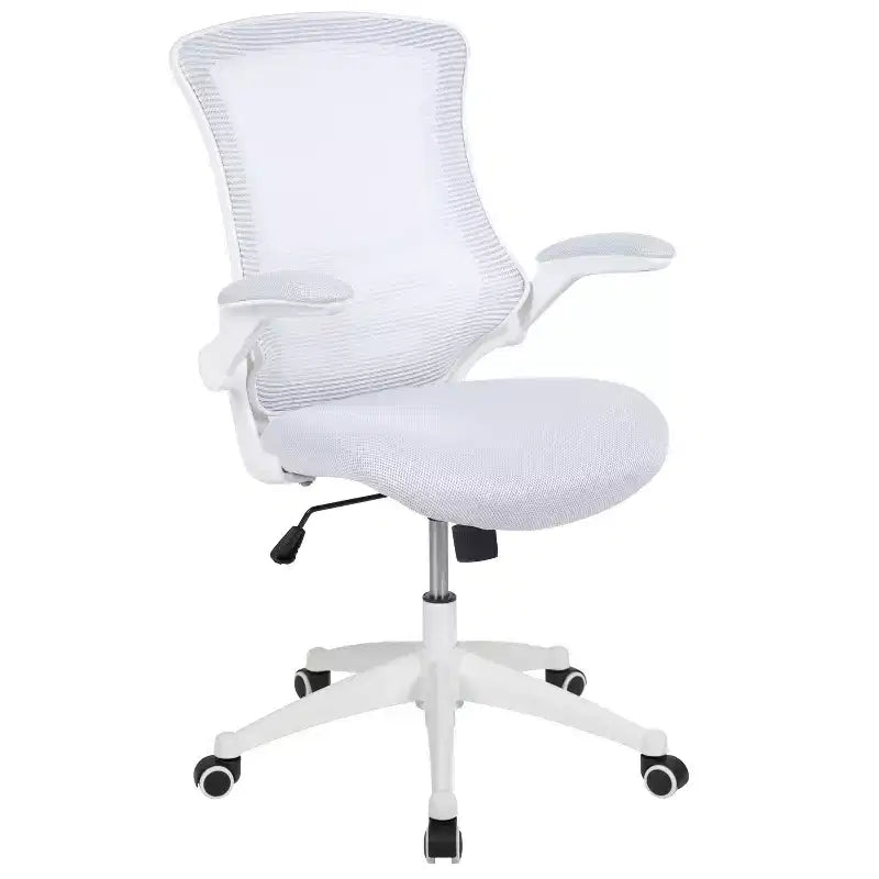 Chaise de bureau ergonomique pivotante en maille à dossier mi-haut avec accoudoirs relevables