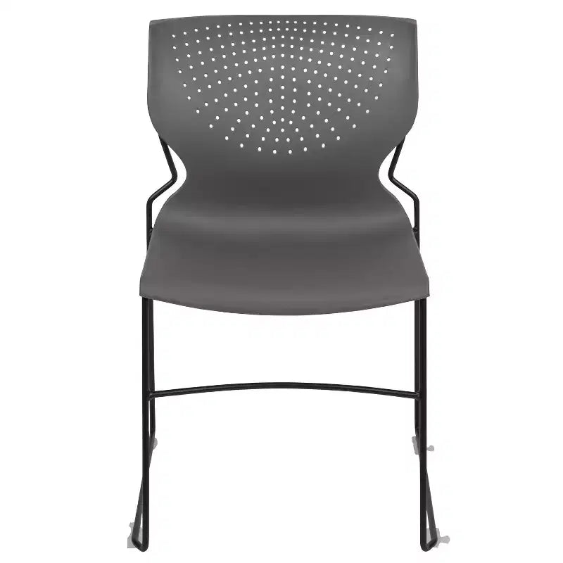Chaise empilable pour la maison et le bureau avec support lombaire et cadre en métal - Chaise d'appoint