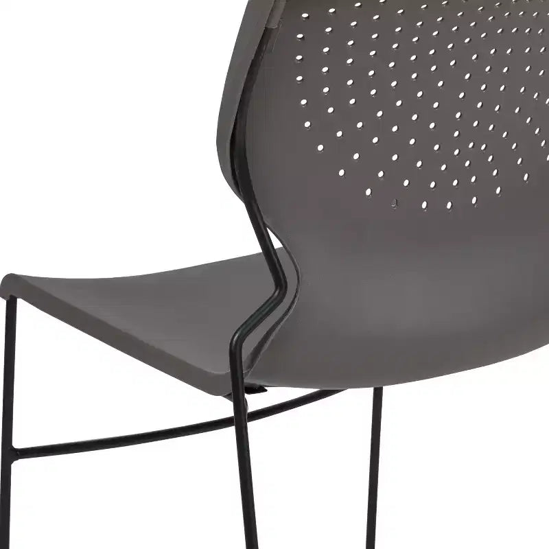 Chaise empilable pour la maison et le bureau avec support lombaire et cadre en métal - Chaise d'appoint
