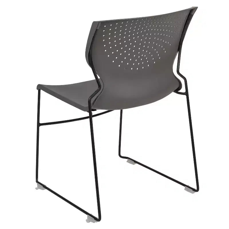 Chaise empilable pour la maison et le bureau avec support lombaire et cadre en métal - Chaise d'appoint