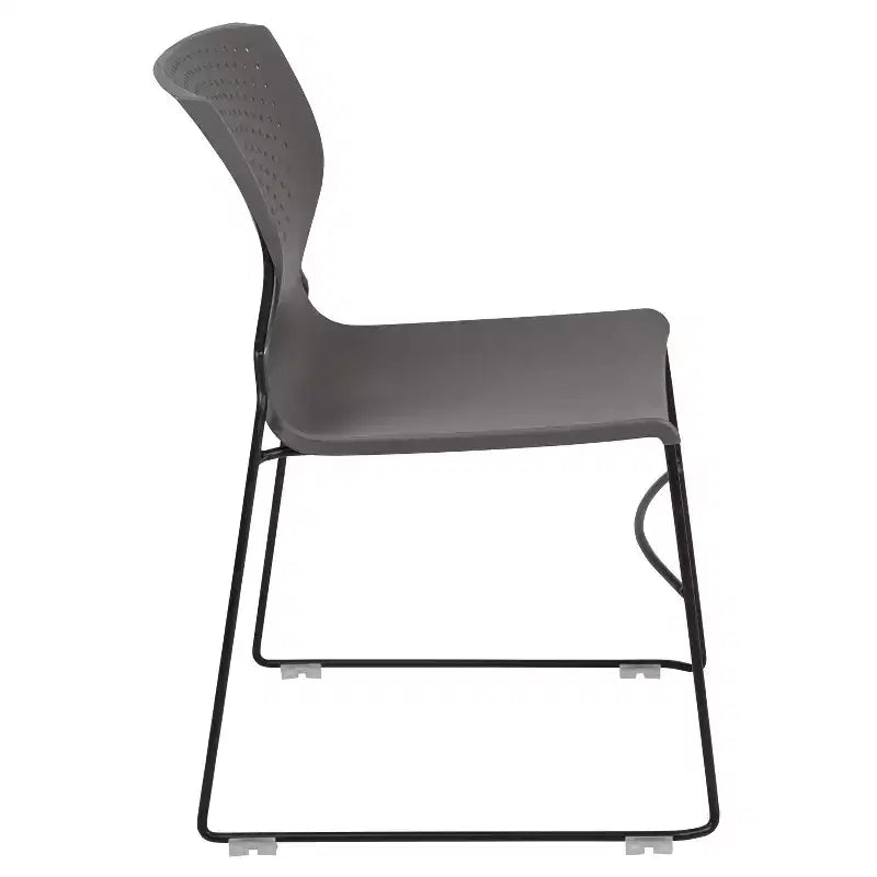 Chaise empilable pour la maison et le bureau avec support lombaire et cadre en métal - Chaise d'appoint