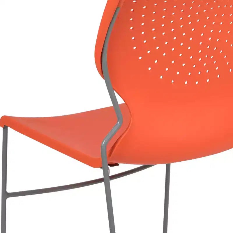 Chaise empilable pour la maison et le bureau avec support lombaire et cadre en métal - Chaise d'appoint