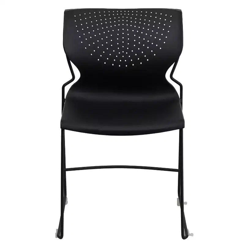 Chaise empilable pour la maison et le bureau avec support lombaire et cadre en métal - Chaise d'appoint
