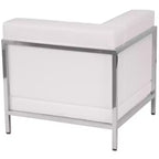 Fauteuil d'angle gauche modulaire matelassé capitonné avec cadre enveloppant