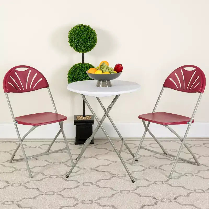Chaise pliante en plastique à dossier éventail pour mariage, fête, événement, maison, bureau