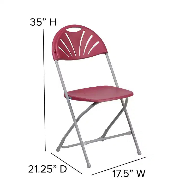 Chaise pliante en plastique à dossier éventail pour mariage, fête, événement, maison, bureau