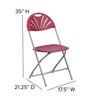 Chaise pliante en plastique à dossier éventail pour mariage, fête, événement, maison, bureau