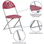 Chaise pliante en plastique à dossier éventail pour mariage, fête, événement, maison, bureau