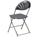 Chaise pliante en plastique à dossier éventail pour mariage, fête, événement, maison, bureau