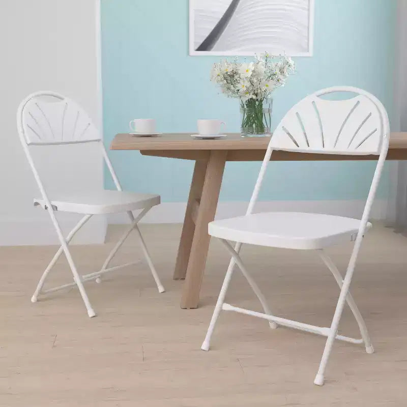 Chaise pliante en plastique à dossier éventail pour mariage, fête, événement, maison, bureau