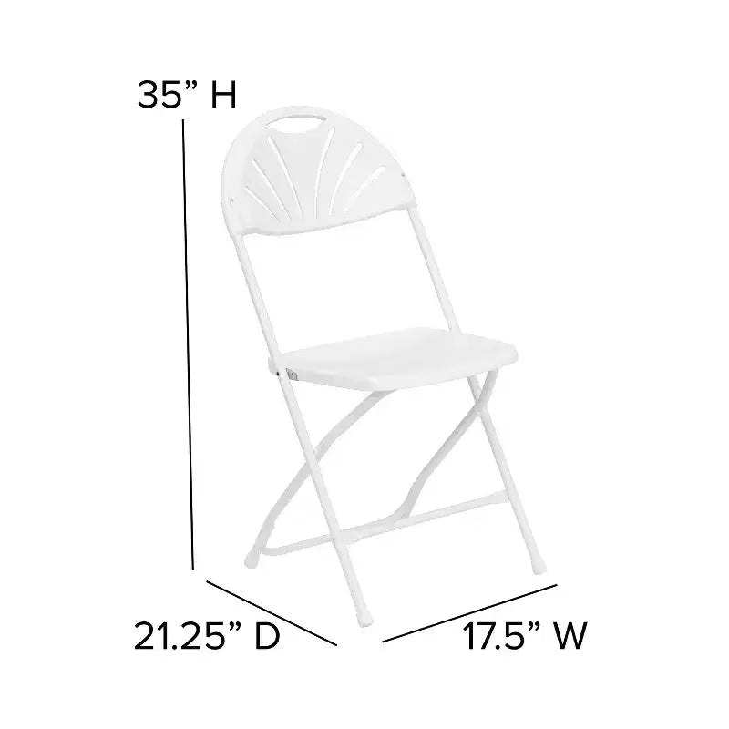 Chaise pliante en plastique à dossier éventail pour mariage, fête, événement, maison, bureau