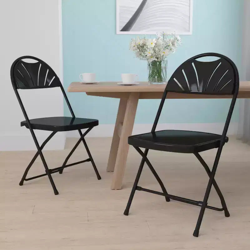 Chaise pliante en plastique à dossier éventail pour mariage, fête, événement, maison, bureau
