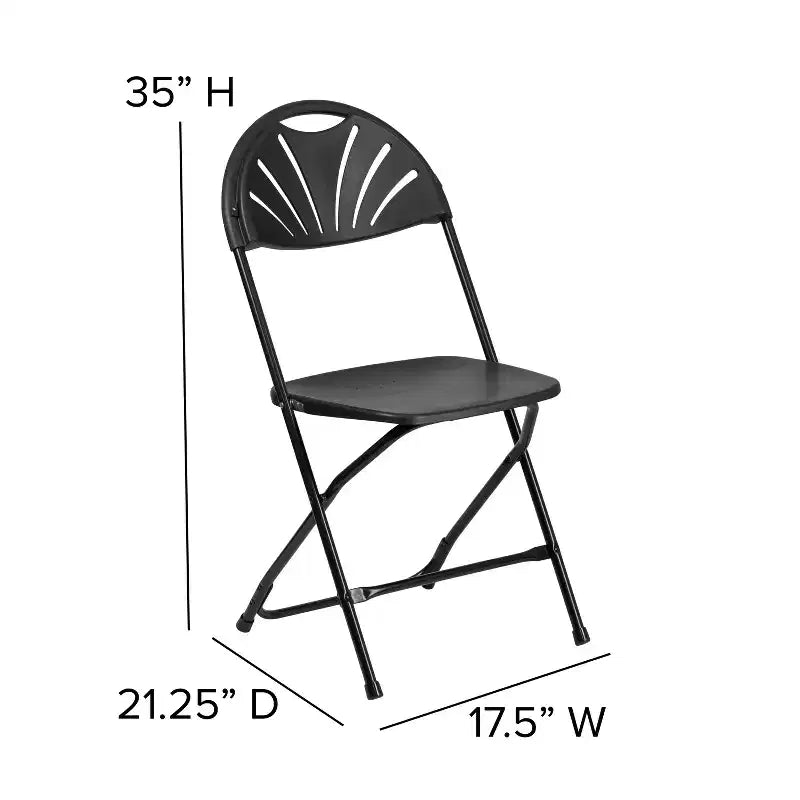 Chaise pliante en plastique à dossier éventail pour mariage, fête, événement, maison, bureau