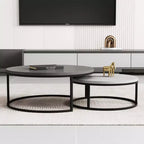 Table basse gigogne ronde gris moderne