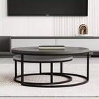 Table basse gigogne ronde gris moderne