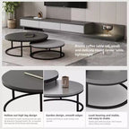 Table basse gigogne ronde gris moderne